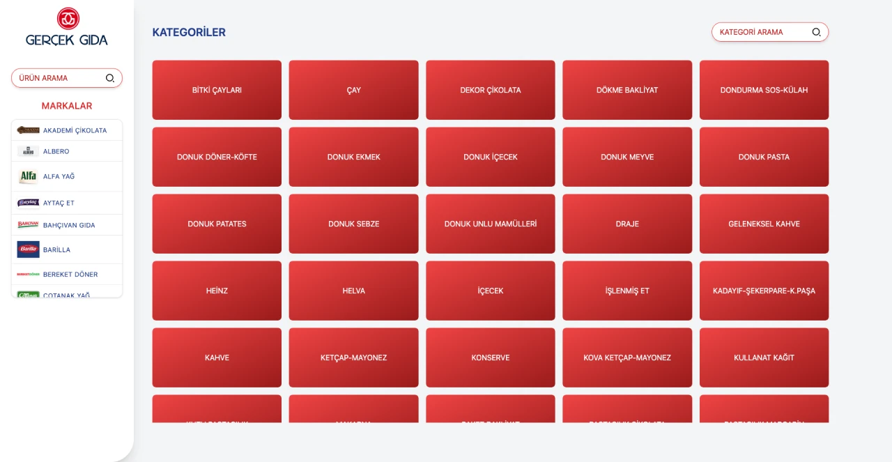  Gerçek Gıda E-Katalog Sistemi: Dijital Raf Deneyimi ile Modern Tedarik Süreci
