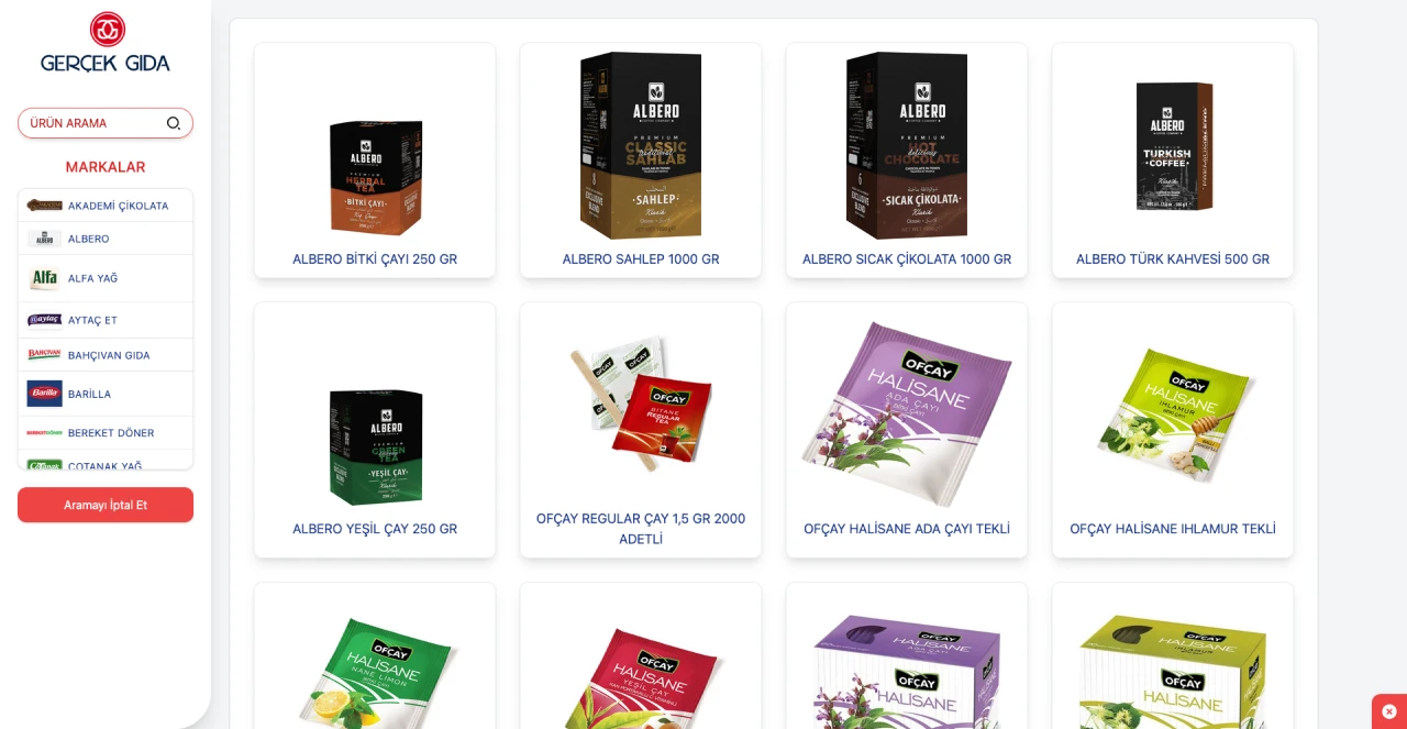  Gerçek Gıda E-Katalog Sistemi: Dijital Raf Deneyimi ile Modern Tedarik Süreci